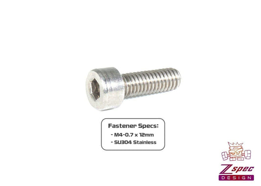 ZSPEC M4-0.7x12mm Socket-Cap (SHSC) Fasteners, Stainless, 10-Pack - Howling Moto