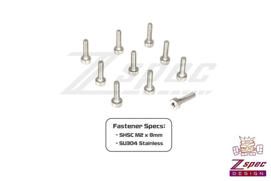 ZSPEC M2-0.4x8mm Fasteners, SHSC, Stainless SUS304, 10-Pack - Howling Moto