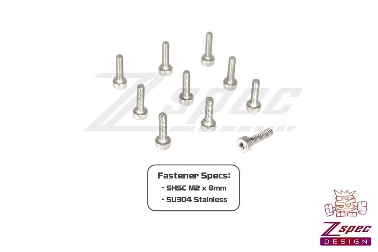 ZSPEC M2-0.4x8mm Fasteners, SHSC, Stainless SUS304, 10-Pack - Howling Moto