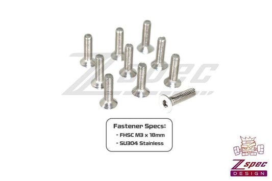 ZSPEC M3-0.5x18mm Fasteners, FHSC, Stainless SUS304, 10-Pack - Howling Moto