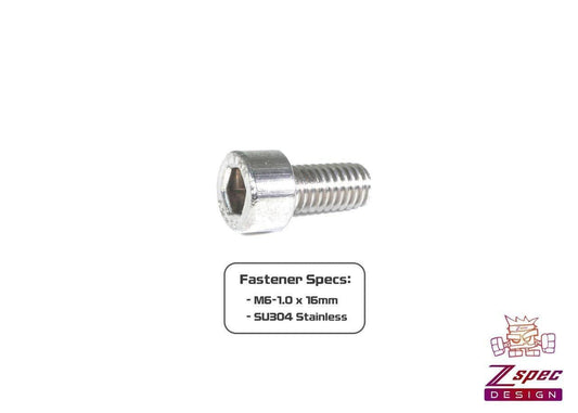ZSPEC M6-1.0x16mm Socket-Cap SHSC Fasteners, SUS304 Stainless, 10-Pack - Howling Moto