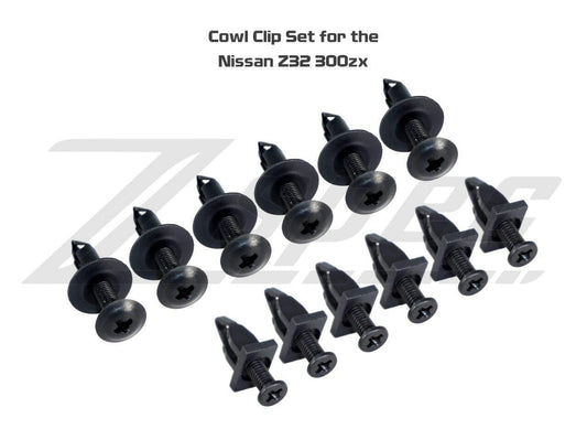 ZSPEC OEM-Style Cowl/Scuttle Panel Plastic Clip Set for '90-96 Nissan 300zx Z32 - Howling Moto