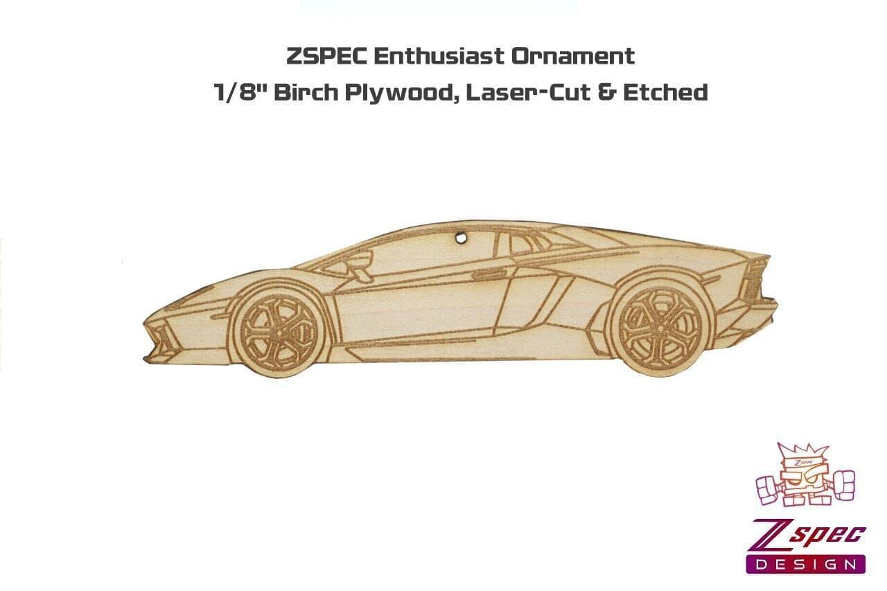 ZSPEC Laser-Engraved Wood Ornament, Style: Lamborghini Aventador, Birch - Howling Moto