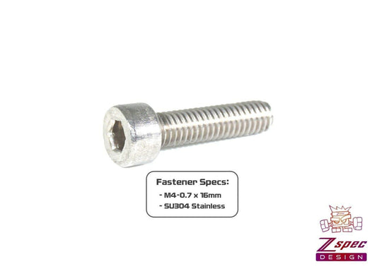 ZSPEC M4-0.7x16mm Socket-Cap SHSC Fasteners, Stainless, 10-Pack - Howling Moto