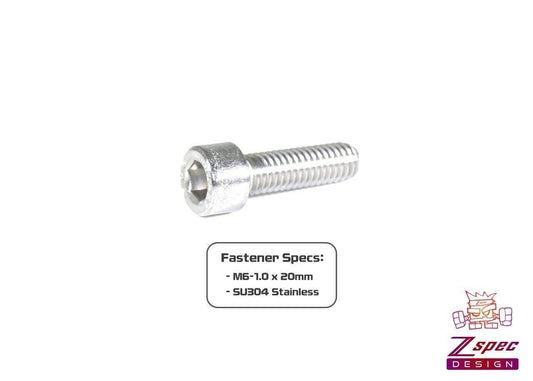 ZSPEC M6-1.0x20mm Socket-Head SHSC Fasteners, SUS304 Stainless, 10-Pack - Howling Moto