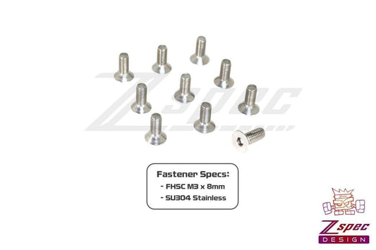 ZSPEC M3-0.5x8mm Fasteners, FHSC, Stainless SUS304, 10-Pack - Howling Moto