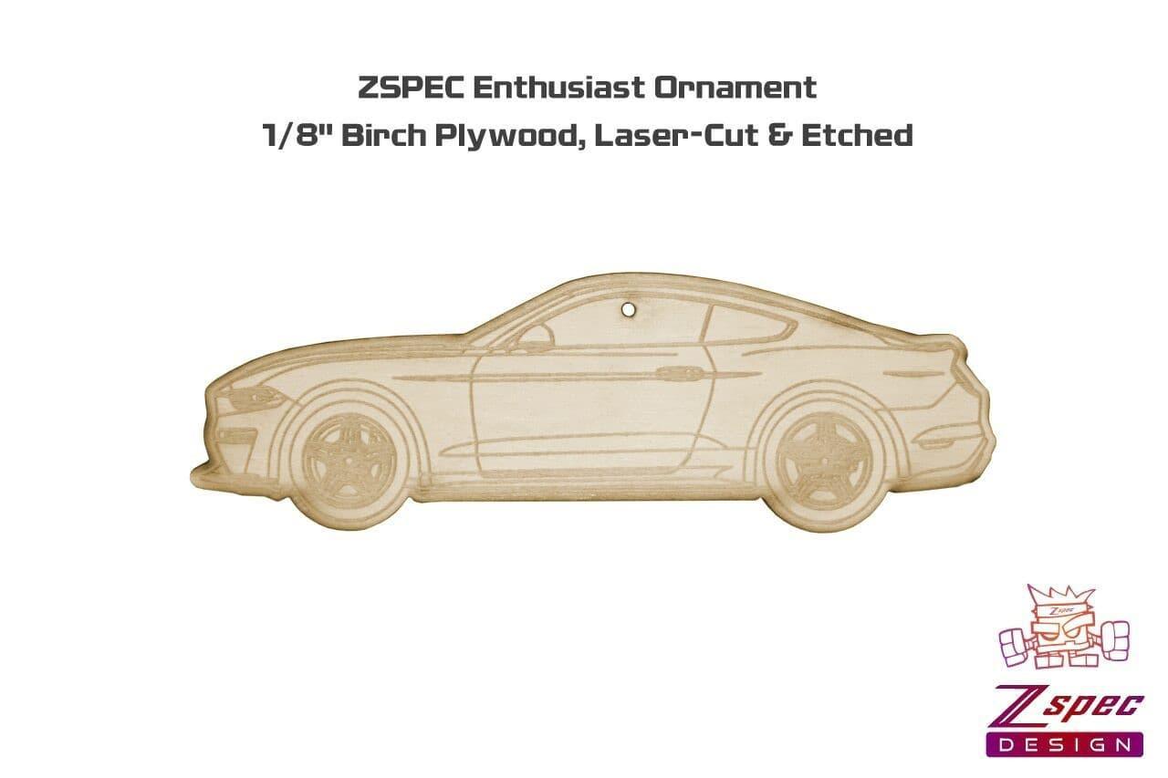 ZSPEC Laser-Engraved Wood Ornament, Style: Ford Mustang S550-Style, 5" - Howling Moto