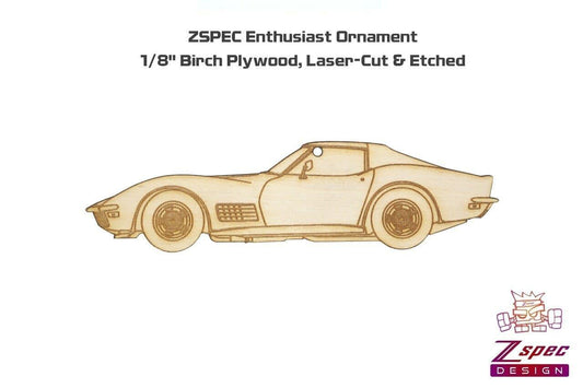 ZSPEC Laser-Engraved Wood Ornament, Style: Corvette C3, Birch - Howling Moto