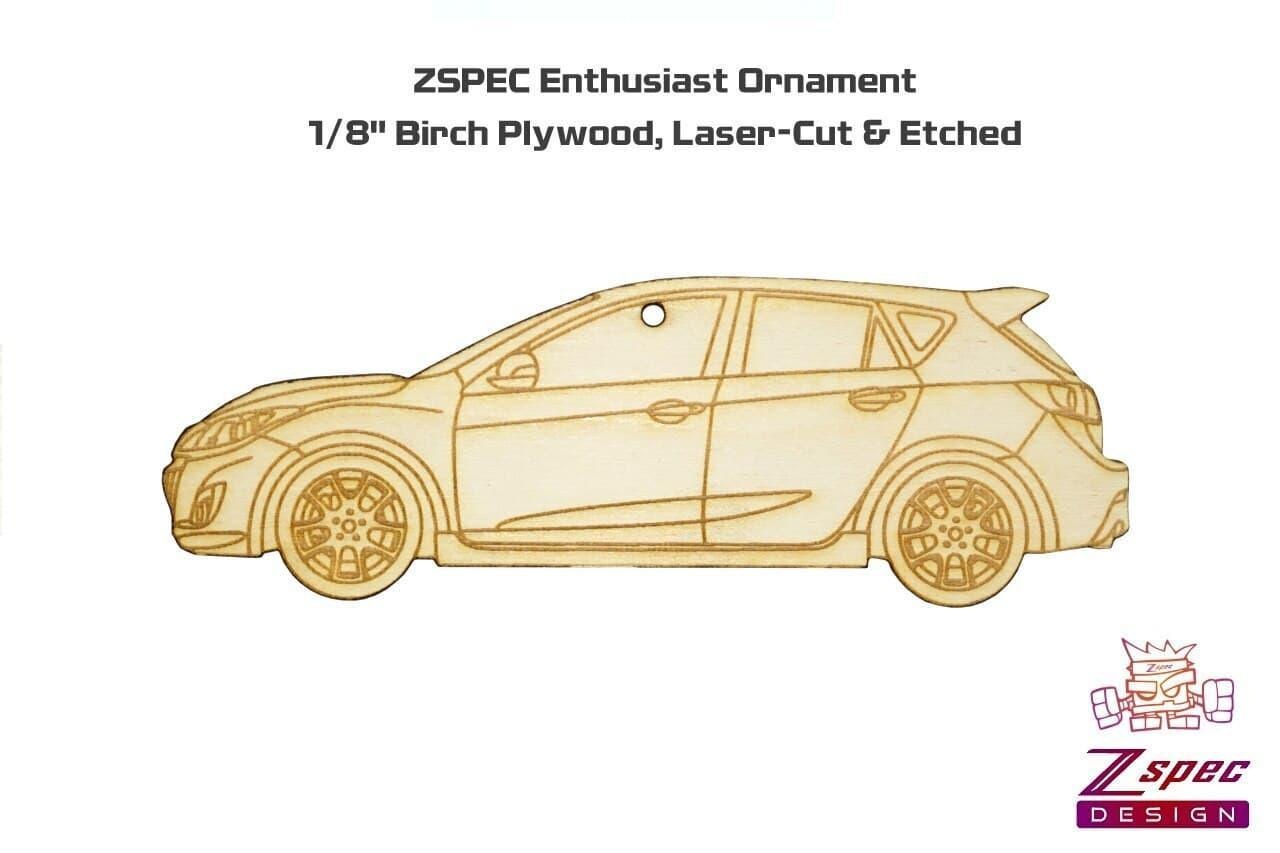 ZSPEC Laser-Engraved Wood Ornament, Style: Mazda Speed3, Birch - Howling Moto