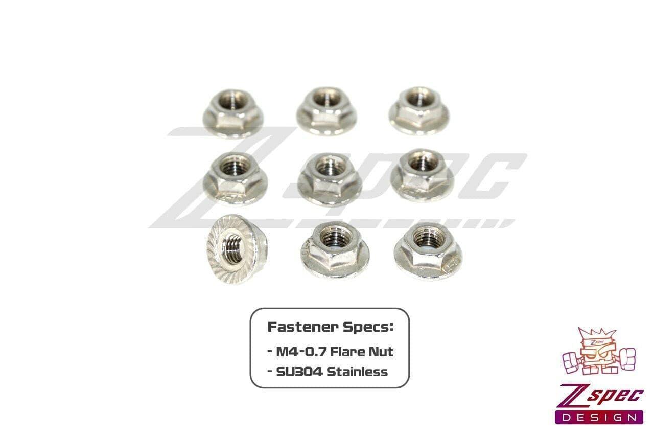 ZSPEC M4 Metric Flare Nuts, SUS304 Stainless Steel, 10-Pack - Howling Moto
