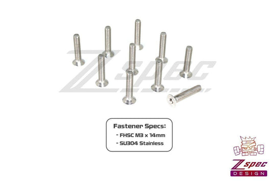 ZSPEC M3-0.5x14mm Fasteners, FHSC, Stainless SUS304, 10-Pack - Howling Moto