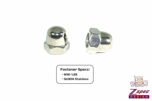 ZSPEC M12 x 1.25 Acorn Nuts, SUS304 Stainless Steel, Per Each - Howling Moto