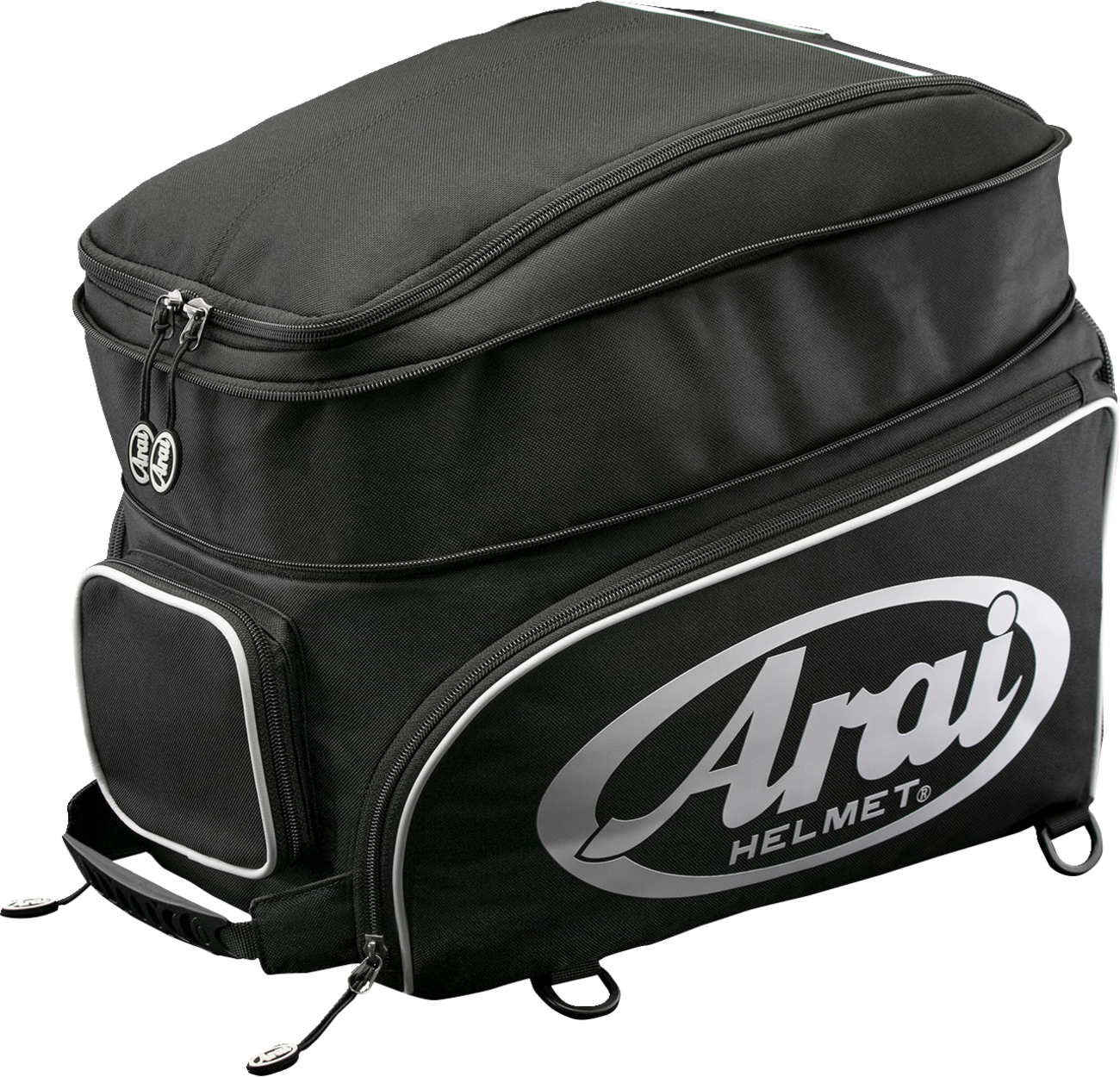Black Arai Helmets helmet bag designed for large and adventure helmets, perfect for storage and protection.