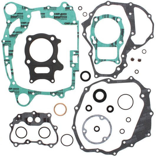 QuadBoss 03-20 Honda TRX250EX/X SporTrax gasket set with oil seals, showing various gaskets and seals on a clean background.