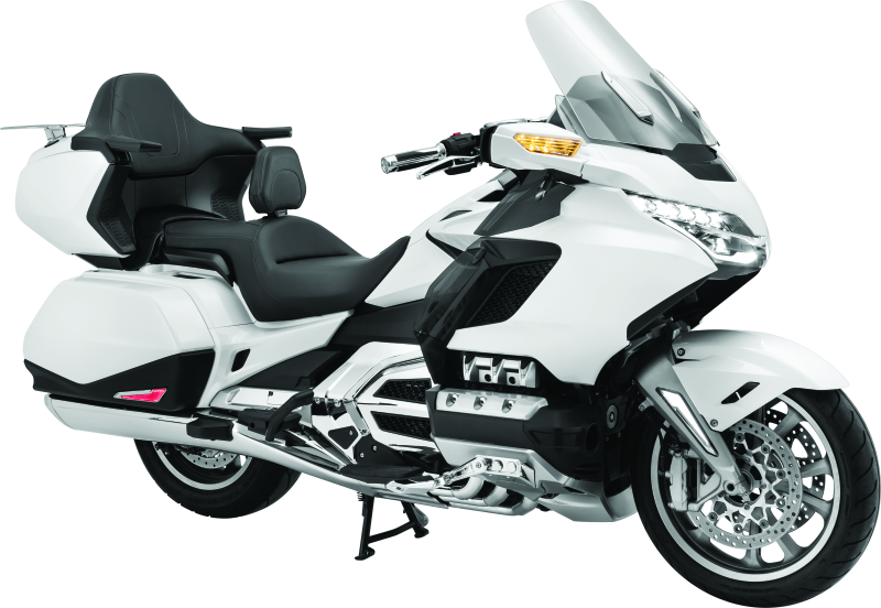 Kuryakyn upper air deflectors for Honda GL1800 Gold Wing motorcycle, mounted on the fairing for wind protection.