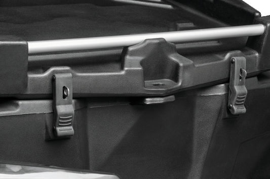 QuadBoss Expedition Series cargo box for Can-Am Commander 1000 (2011-2014), durable storage solution mounted on vehicle bed.