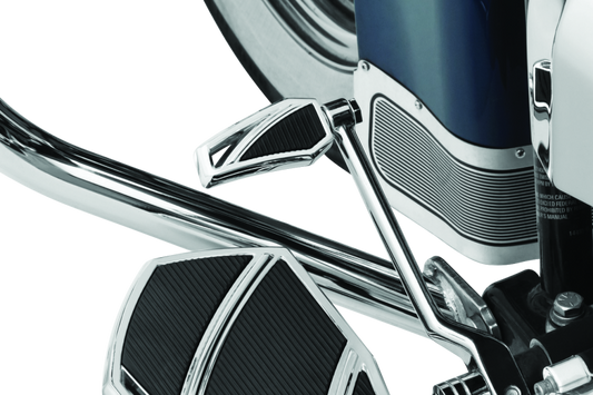 Kuryakyn Phantom Shift Peg in chrome with modern angular design and durable aluminum construction for motorcycle gear.