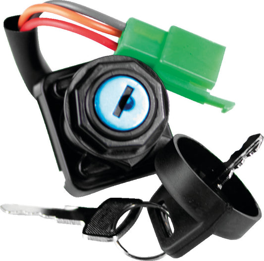 QuadBoss ignition switch for Arctic Cat ATV 98-00 with factory harness and two keys, durable replacement part.