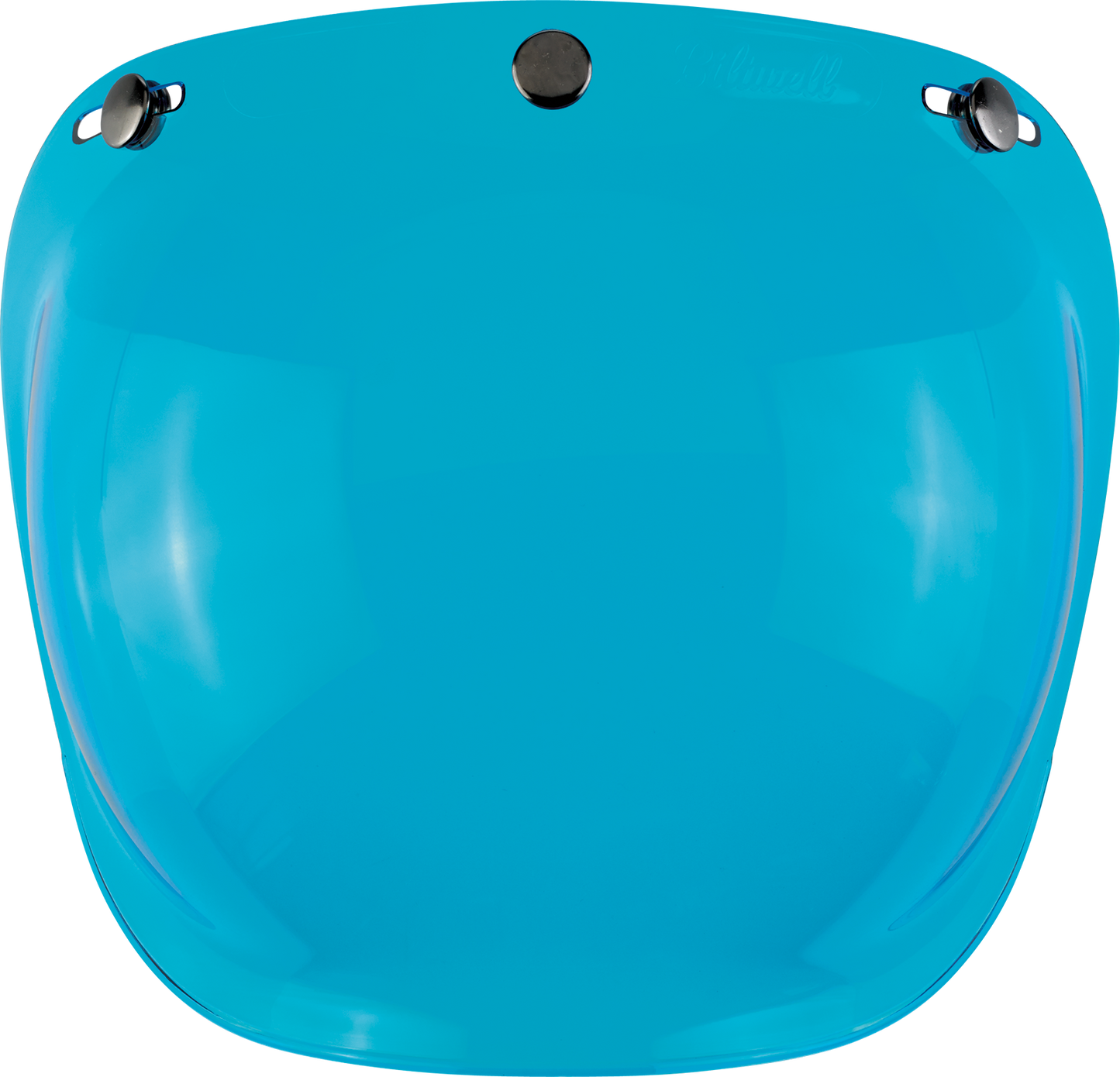 Blue BILTWELL Bubble Shield helmet parts for 2001-105 helmets, showing the clear, curved visor on a helmet with blue accents.