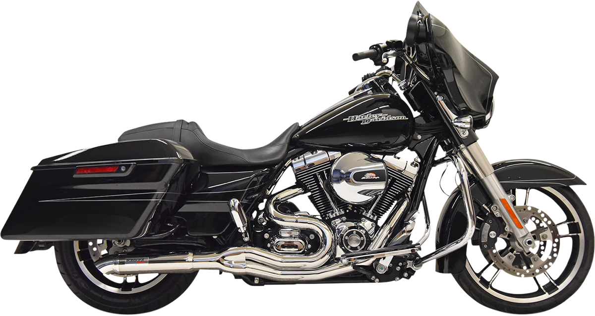 Chrome BASSANI XHAUST 2:1 exhaust system for Hotrod vehicles, showcasing polished metal and sleek design.