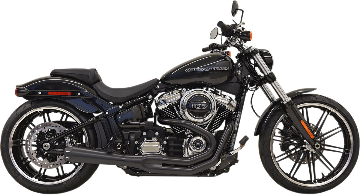 BASSANI XHAUST 2:1 exhaust system with black finish, showcasing the sleek, durable design and part number 1S62RB.