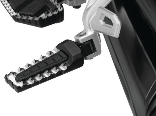 Kuryakyn splined foot peg adapters for BMW rear motorcycle models, showing the metallic adapters with mounting details.