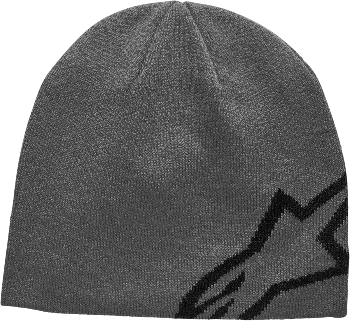 Alpinestars Corp Shift beanie in Heather Charcoal and Black, cozy knit fabric, one size fits all, casual style for cold weather.
