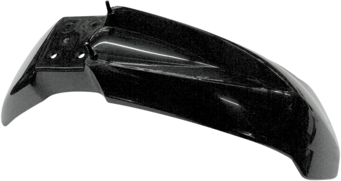 Acerbis black front fender motorcycle body part for off-road bikes, featuring a sleek design and durable construction.