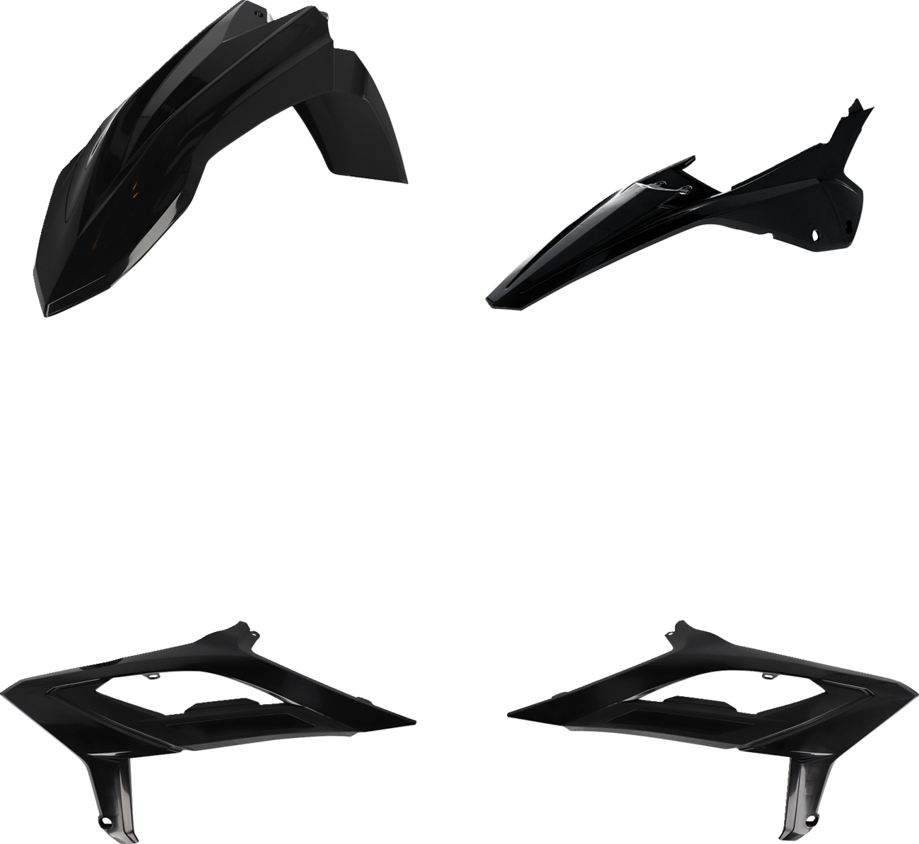 Acerbis full replacement body kit in black for Beta 2023 motorcycle, designed for a sleek, custom look.
