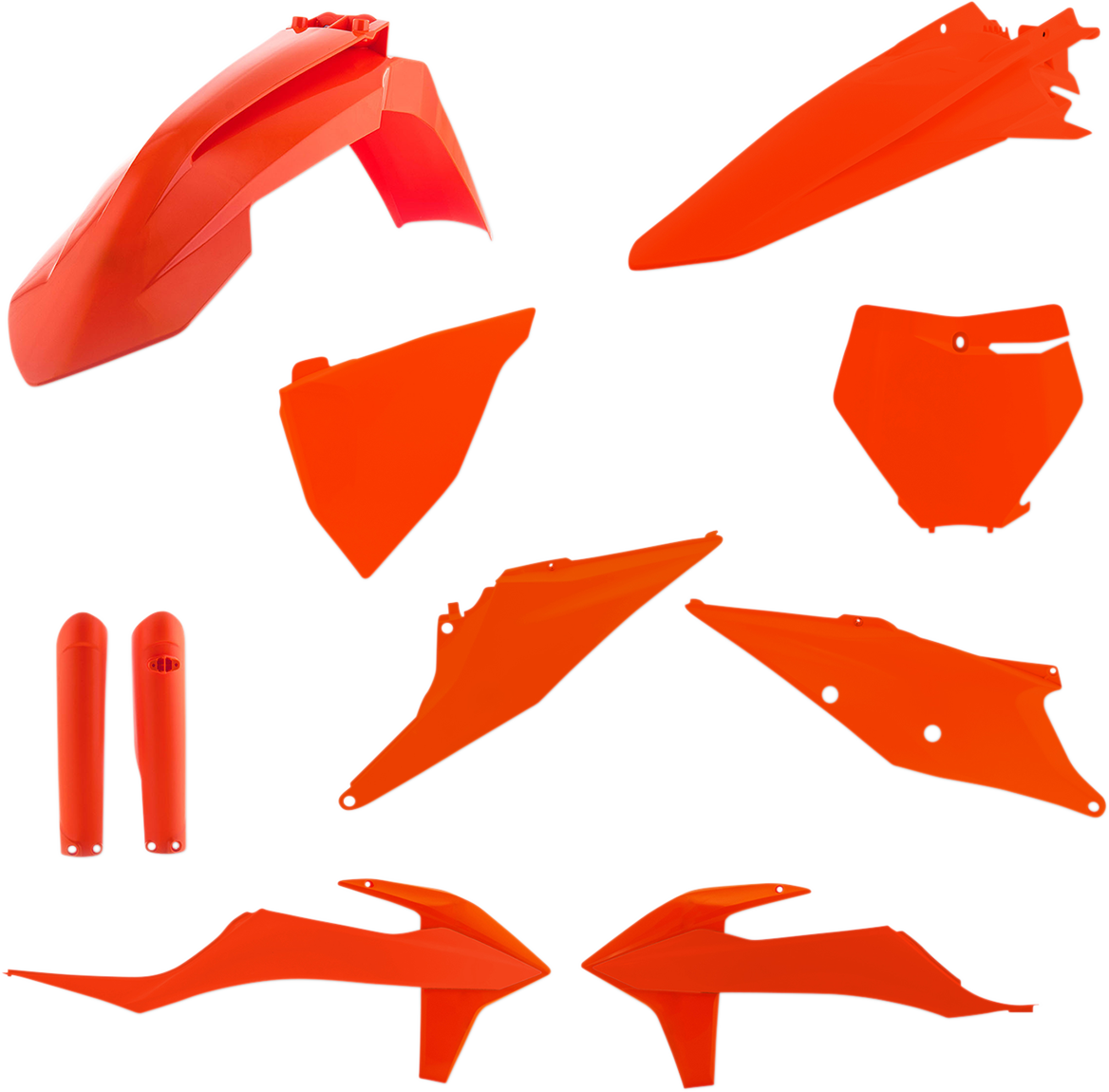 Acerbis OEM 2016 orange full replacement body kit for motorcycle, featuring sleek design and vibrant orange color.