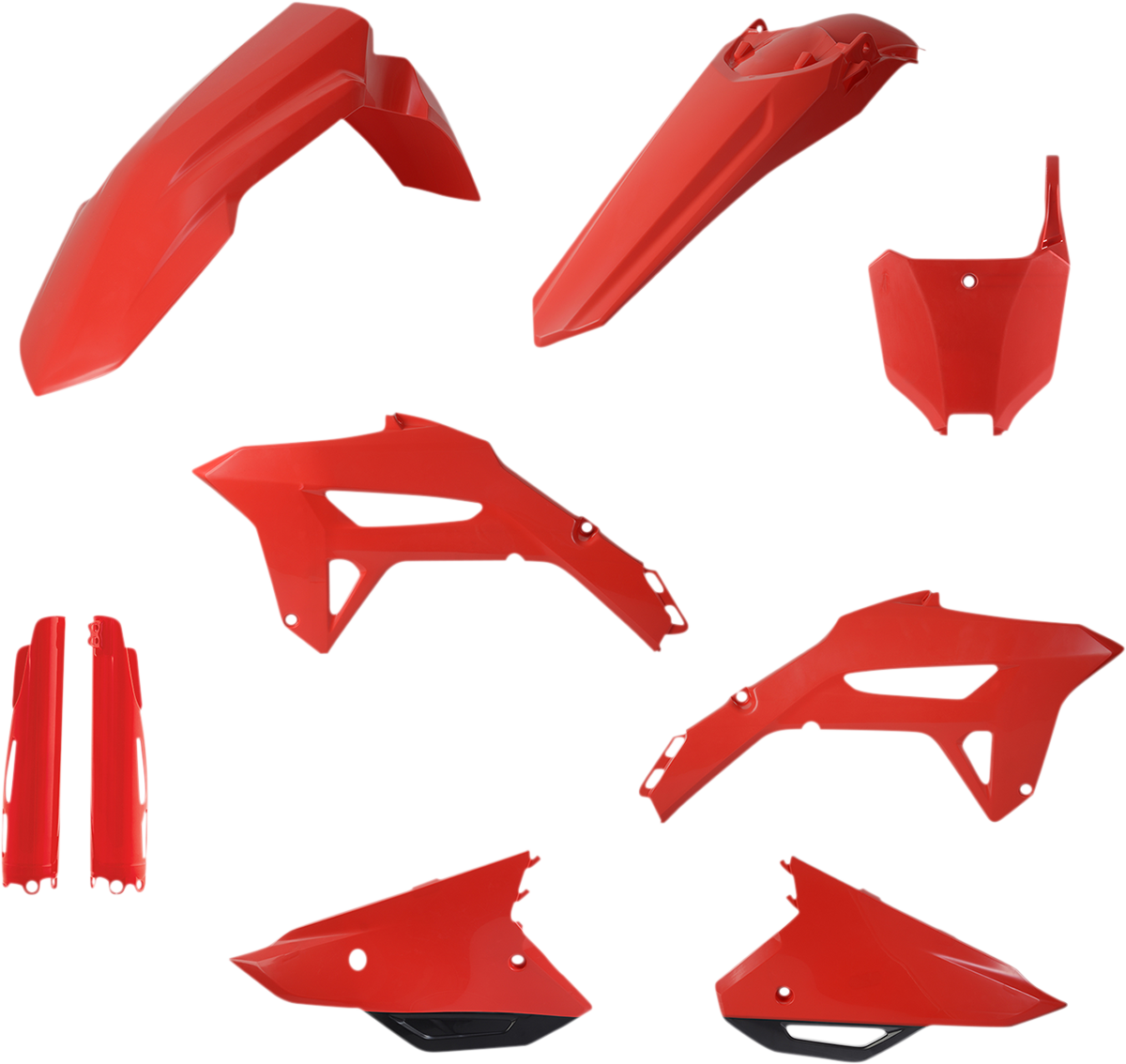 Acerbis full replacement body kit for Honda CRF250R 2022-2023 and CRF450R 2021-2023, showing the OEM plastic panels and components.