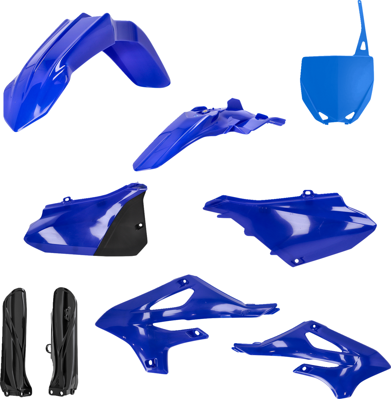 Acerbis full replacement body kit for Yamaha YZ85 2022-2023, shown on a dirt bike, featuring durable plastic body panels.