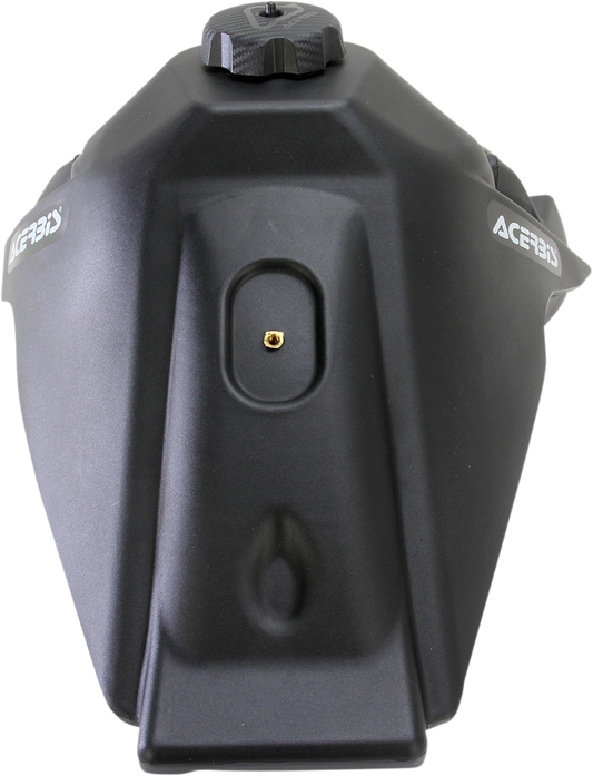 Black ACERBIS gas tank for Honda, 3.1-gallon capacity, designed for motorcycle body replacements.