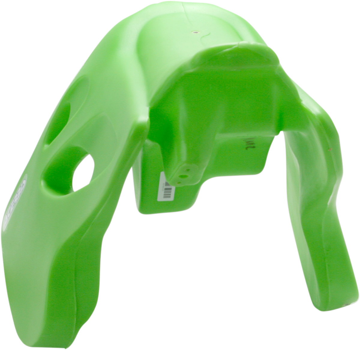 Green ACERBIS 3.7-gallon gas tank for Kawasaki KLX 250/300 motorcycle, shown from the body view.