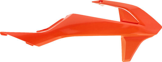 Orange Acerbis radiator shrouds for motorcycle body protection, designed for durability and style.