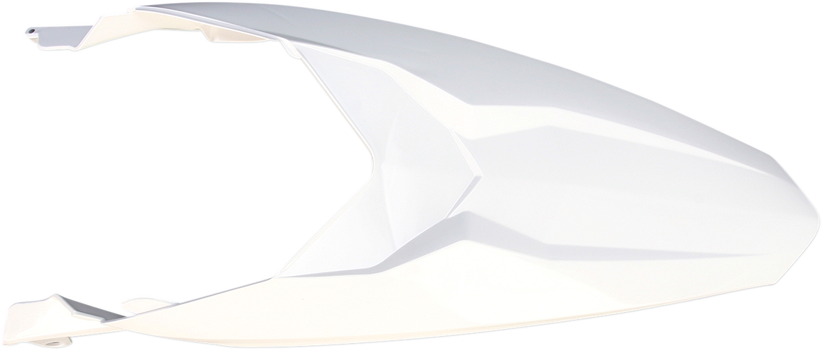 Acerbis white rear fender for motorcycle, designed for durability and style, displayed on a clean background.