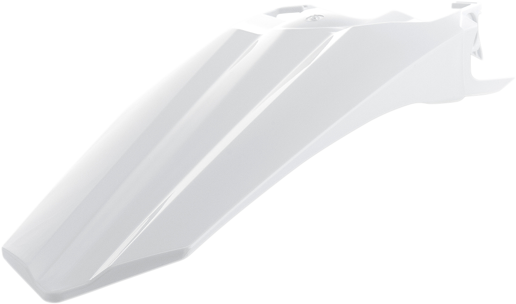 Acerbis white rear fender motorcycle body part, designed for off-road bikes, shown on a neutral background.