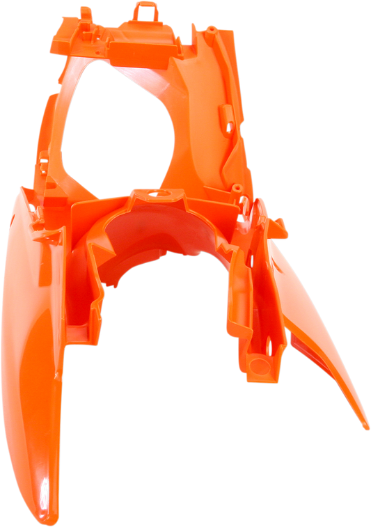 Orange Acerbis side panels for motorcycle body, designed for durability and style, displayed on a clean background.