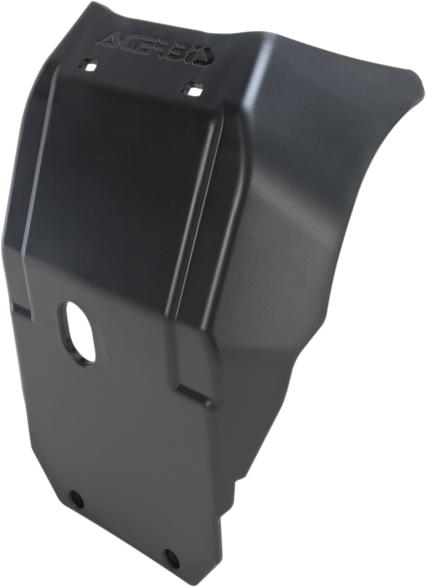 Acerbis black skid plate for DR 650S/SE motorcycle, shown installed on the bike's body protecting the engine area.