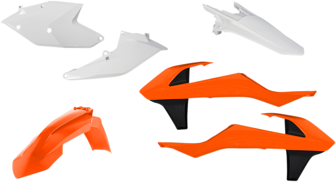 Acerbis standard replacement body kit for motorcycles, OEM 2421075135, displayed on a white background with various body panels.
