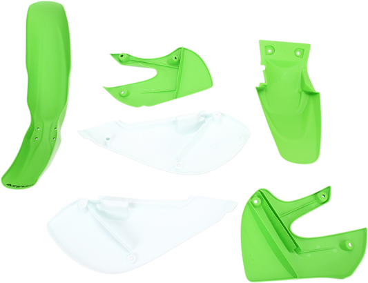 Acerbis OEM standard replacement body kit for KLX 110 and KX65, shown as a durable motorcycle body component, by Bill's Exhausts.
