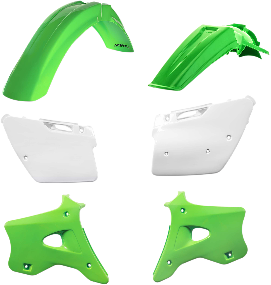 Acerbis OEM KX 125/250 1994-1998 standard replacement body kit, including side panels and fairings, for motocross bikes.