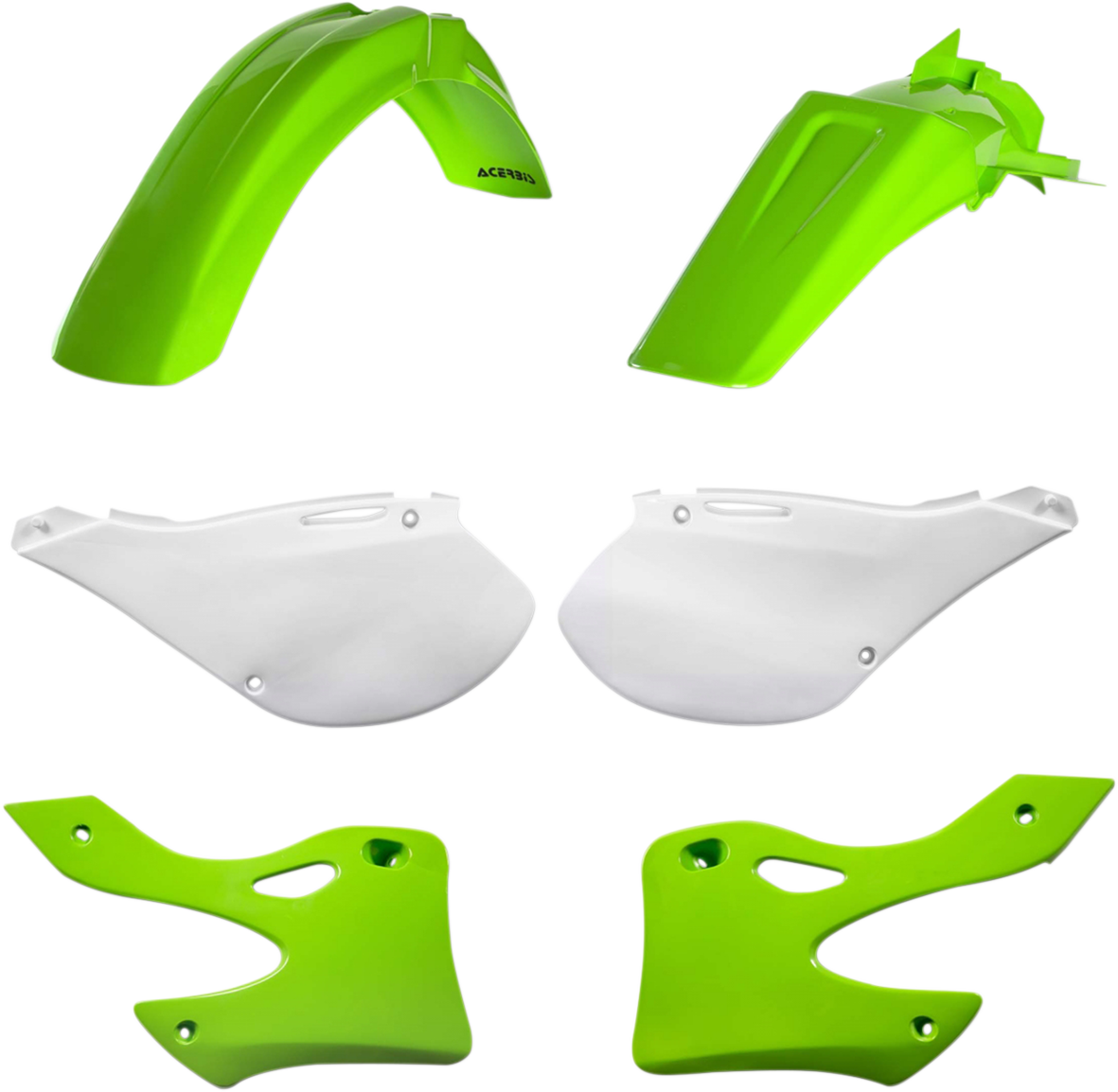 Acerbis OEM KX 125/250 1999-2002 standard replacement body kit, showing the durable motorcycle body panels.