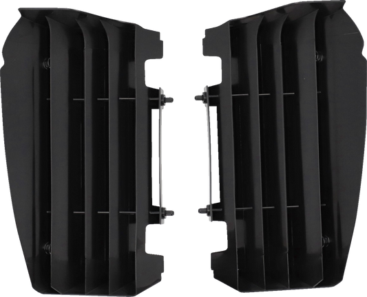 Black ACERBIS Swing Arm Guard for motorcycle body protection, designed for durability and style.