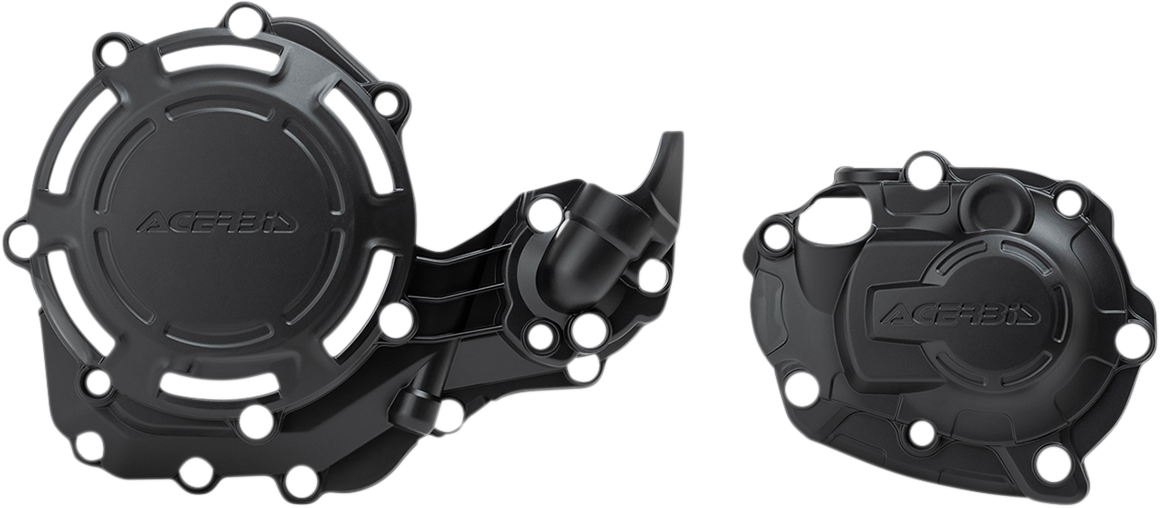 Black Acerbis X-Power Cover Kit for Yamaha motorcycle, body cover part, designed for optimal fit and protection.