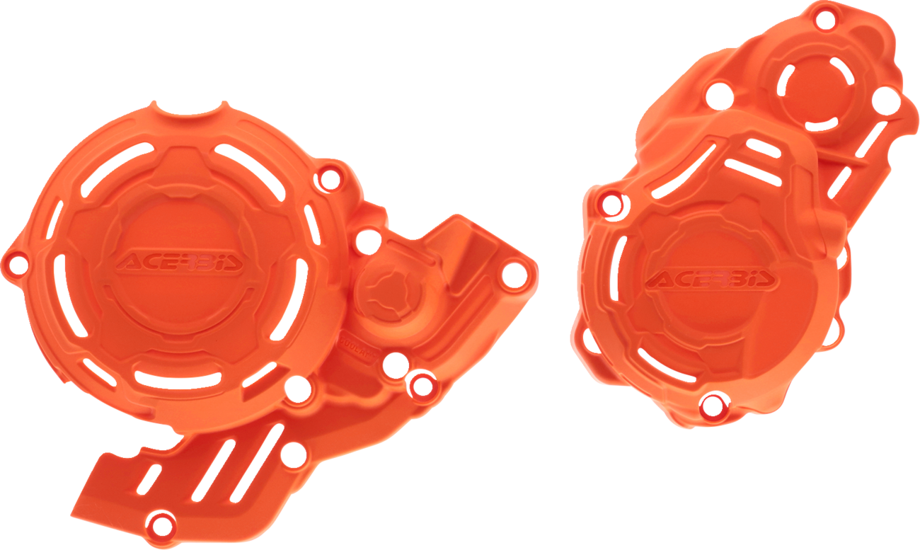 Orange Acerbis X-Power Kit body for Gas Gas, Husqvarna, and KTM motorcycles, designed by Bill's Exhausts.