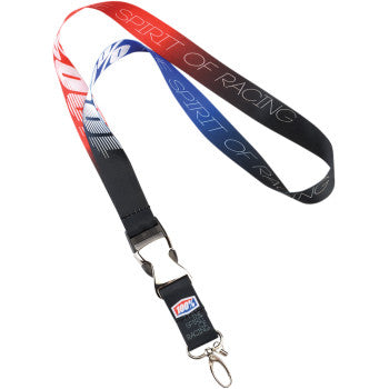 Black 100% Lanyard by Bill's Exhausts with logo text and adjustable strap, suitable for holding keys or ID badges.