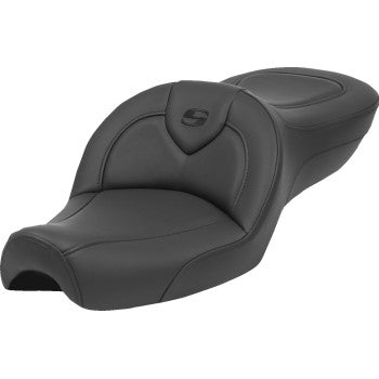Black SADDLEMEN Roadsofa™ motorcycle seat without backrest, XL size, designed for models from 1979 to 2003.