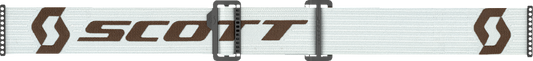 Scott Prospect Amplifier Goggles in gray and brown with gold chrome accents, designed for engine protection and style.