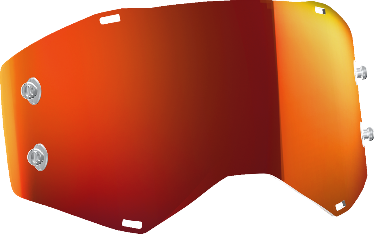 Scott Prospect/Fury engine lens in orange chrome AFC Works for enhanced visibility and style on motorcycle engines.